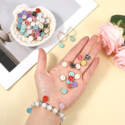 260 Pcs Letter Charms for Jewelry Making Double Sided Alphabet & Initial Charms for DIY Bracelet, Necklace, Jewelry Making(Multicolor)