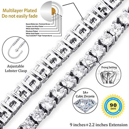 Tennis Ankle Bracelet Anklet for Women - color: Silvery