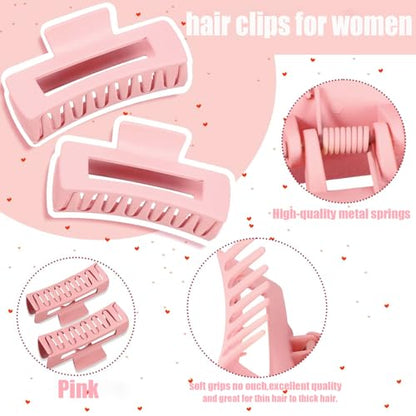 Hair Claw Clips,Hair Clips For Women,Large Hair Claw Clips For Thick Hair,Nonslip Matte Hair Clips Hair Accessories Women Girl Birthday Christmas Gift (36 Pack Pink) - color: 36-36