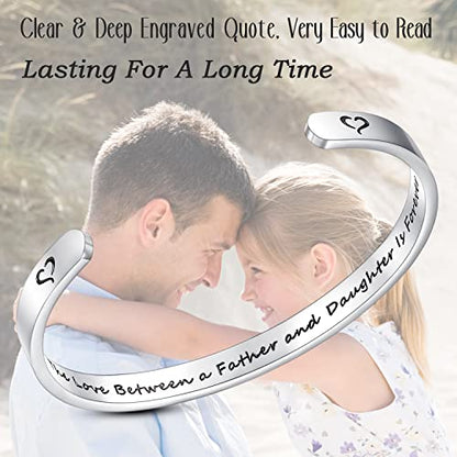 SAM & LORI Personal Bracelets for Teens/Women-Inspirational Jewelry Gifts (Various Designs) for Daughter/Sister/Mom/Friends-Adjustable Bracelet in a Pretty Gift Box - style: 2-Daughter Dad-The love between ...forever