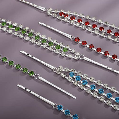 Bohemian Full Silver Rhinestone Chain Red Crystal Head Chain Clip Drop Pendant HeadPieces Forehead Headband Hair Accessories for Wedding Brides Party Prom Costume (Silver Red) - color: Silver Red