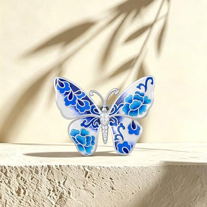 Santuzza 925 Sterling Silver Enamel Brooch Pin for Women - color: [A]Butterfly