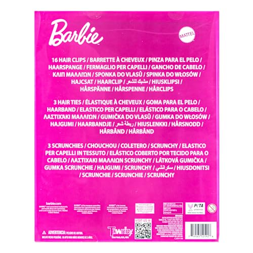 Barbie Hair Accessories Set with Hair Clips, Bows & Scrunchies - color: Barbie