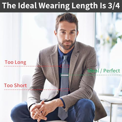 MOWPOG 6 Pcs Tie Clips for Men, Tie Bar Pins Tacks with Gift Box | Copper, Shiny & Glossy, for Father, Husband, Boyfriend, Business, Wedding, Suit Accessories, Easy to Open, Won't Fade/Scratch - color: 3 Gold + 3 Silver