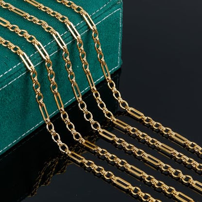 UMAOKANG Gold Plated Stainless Steel Paperclip Chain for Jewelry Making | 2 Meters PVD Gold Plating Jewelry Making Chains Bulk Necklace Bracelet DIY Supplies Findings - color: Paperclip (Gold)