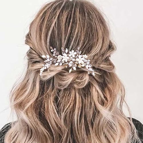 Bride Wedding Hair Comb, Pearl Flower Hair Piece Accessories | Wedding Party Decorative, Hair Ornament for Women, Valentine's Day gift, birthday gift, will not fade, daily matching