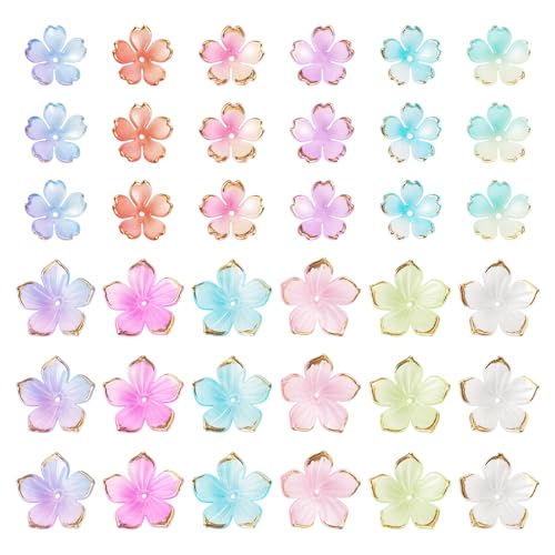 360 pcs Acrylic Flower Bead 5-Petal Floral Bead End Caps Mini Cherry Blossom Spacer Beads Caps for DIY Crafts Bracelet Necklace Earrings Jewelry Making - color: Cherry Blossom Flower,Mixed Color
