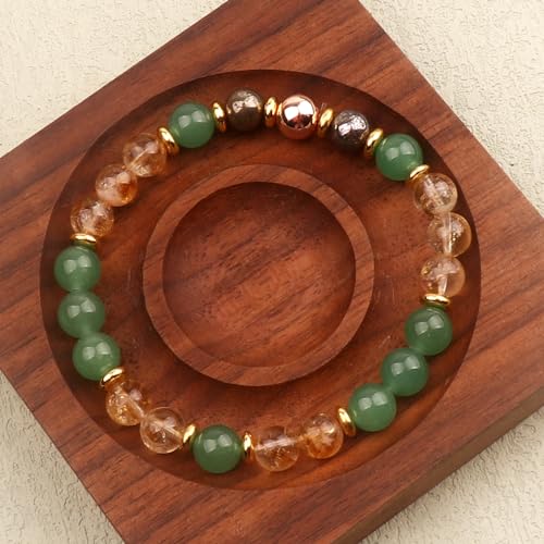 KSQS Healing Stone Bead Bracelet for Women, Natural Gemstones Balance Protection Bracelet, Spiritual Crystal Beads Bracelet Anxiety Relief with Meaning Card - color: Success