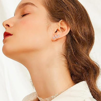 925 Sterling Silver CZ Horoscope Zodiac 12 Constellation Astrology Ear Crawler Post Earrings Gift for Mom Women Mothers Day/Valentines Day/Birthday/Christmas/Anniversary - style: Sagittarius (Nov 22 - Dec 21)