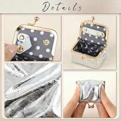 Zivyes Mini Jewelry Box Travel Small Coin Purse Organizer Case Genuine Leather Tiny Size (silver) - color: silver