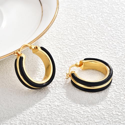 14K Gold Plated Chunky Hoop Earrings for Women Vintage Leopard Print Hoops Large Round Hoop Earrings Jewelry - style: Hoop H