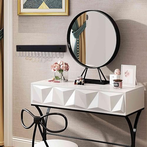 SCUNDA Wall Mounted Necklace Holder, Classic Style Necklace Holder, Tangle-Free Wall Jewelry Organizer with 28 Hooks(2 Packs,Black) - color: Black