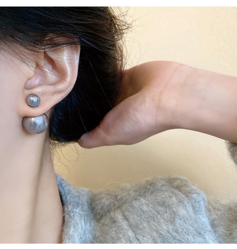 Big Pearl Stud Earrings White Round Pearls Earrings Fashion Design Faux Pearl Charm Jewerly - style: style 3