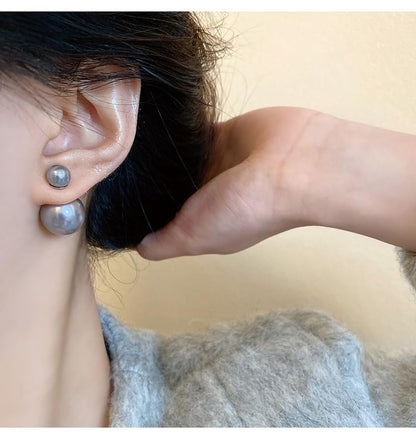 Big Pearl Stud Earrings White Round Pearls Earrings Fashion Design Faux Pearl Charm Jewerly - style: style 3