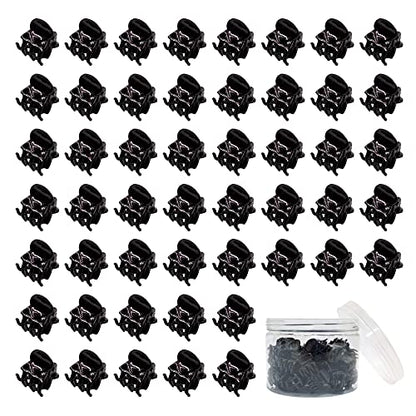 50 PCS Mini Hair Claw Clips， Bangs Strong Grip Multifunction Clamp Clips. (Black) - color: Black