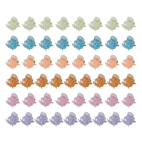 50 PCS Mini Hair Claw Clips， Bangs Strong Grip Multifunction Clamp Clips. (Glitter) - color: Glitter