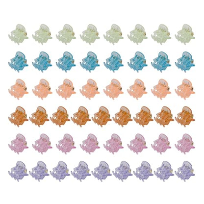 50 PCS Mini Hair Claw Clips， Bangs Strong Grip Multifunction Clamp Clips. (Glitter) - color: Glitter