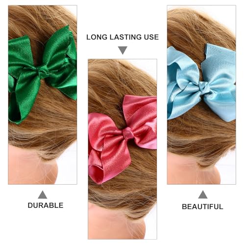 Cabilock 12 Pieces Bowknot Hair Clip Set Mixed Color Ribbon Barrettes Fashion Hair Accessories for Teens and Women Everyday Wear Random Color