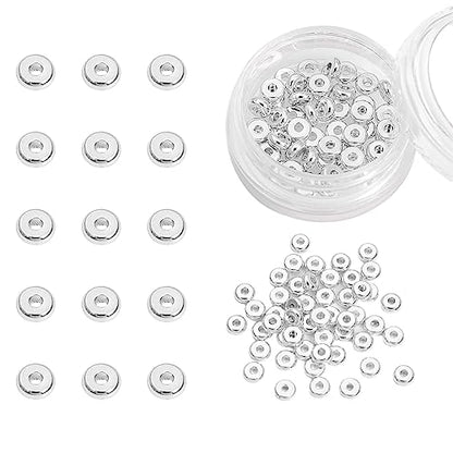Silver Plated Disk Spacer Beads 4x1.5mm 50pcs for Jewelry Making Findings Non Tarnish - color: Silver, size: 4x1.5mm Disk