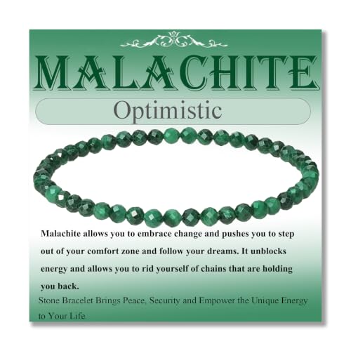 MASSIVE BEADS Natural Genuine Gemstone Beads Healing Crystal Chakra Reiki Jewelry Faceted Round Beads Bracelets 3mm - color: Malachite