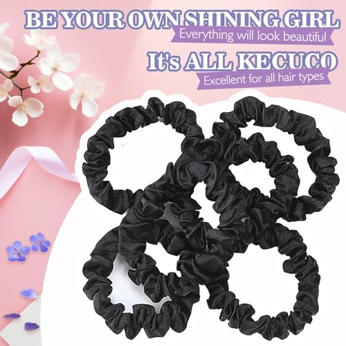 30Pcs Black Satin Hair Scrunchies, Silk Hair Ties for Women Girls Hair Accessories Gift, Value Package, Premium Material, Non-Slip Design, Pain-Free, Damage-Free (Black, 30 Count) - color: Multicolor B
