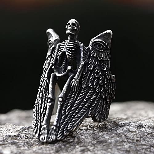 2023 Skull Ring Cool Evil Death Punk Rock Stainless Steel Rings Aly Style Jewelry - style: R1068