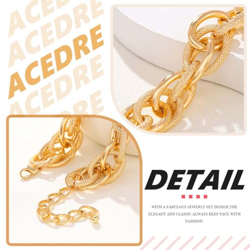 ACEDRE Chunky Gold Chain Necklaces Thick Link Choker Necklace for Women | Statement Cuban Link Necklaces Fashion Party Punk Jewelry