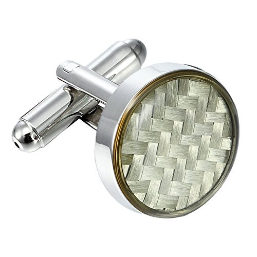 Urban Jewelry Mens Stainless Steel Nautical Knot Cufflinks Sharp Formal | Nautical Cufflinks Stainless Steel Rust Resistant Finish Polished Cufflink Finish Modern Cufflink Design Style - color: Carbon Fiber Cufflinks