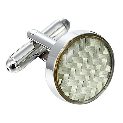 Urban Jewelry Mens Stainless Steel Nautical Knot Cufflinks Sharp Formal | Nautical Cufflinks Stainless Steel Rust Resistant Finish Polished Cufflink Finish Modern Cufflink Design Style - color: Carbon Fiber Cufflinks