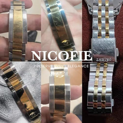 Gold & Silver Steel Bracelet Watch Polishing Kit, Watch Cleaning Kit, Jewelry Cleaner for Metals, Crystals and Rubber - 1 x1.1oz Scratch Repair Cream, 2 x 3.4oz Cleaner, 3 x Microfiber Cloth, 2 x Wool and Hard Horn Brush, 1 x Sponge, 1 x Protection Tape (
