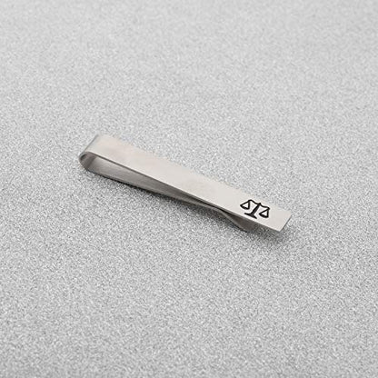 BAUNA Tie Clip for Men Lawyer Tie Bar Clip for Wedding Business Attorney Judge Law School Gift Jewelry