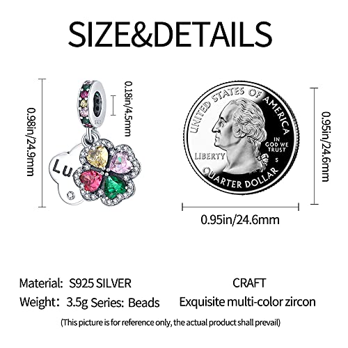 Pandach 925 Sterling Silver Charms Beads for Bracelets and Necklaces Butterfly and Headphones Pendants Clover Charms Jewelry Gift for Women - style: CZ Flower Charm