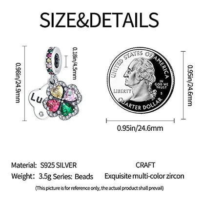 Pandach 925 Sterling Silver Charms Beads for Bracelets and Necklaces Butterfly and Headphones Pendants Clover Charms Jewelry Gift for Women - style: CZ Flower Charm