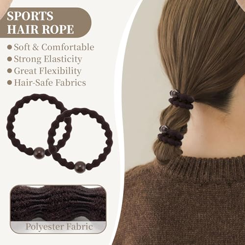 QIUTIMIY 10 Pcs No Damage Hair Ties Thick Hair Elastic Rubber Bands Hair Accessories Scrunchies Seamless for Women - color: Style 19