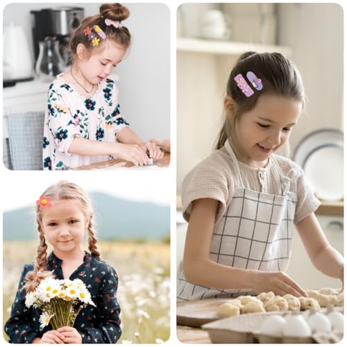 56 pcs Girl Hair Clips Cute Clips for Toddler Girls Hair Accessories for Kids Rabbit/Flower/Bow Colorful Patterns