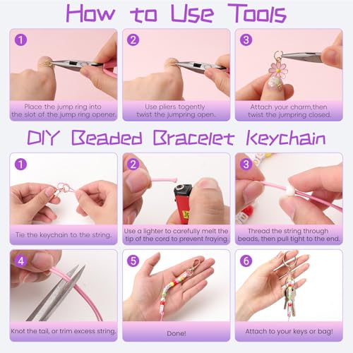 552PCS DIY Keychain Making Kit, Alphabet Beads Craft Set with Storage Box | Keychain Making Kit, 552PCS All-In-One Supplies, DIY Personalized Custom Charms, Multi-Scene Use, Beginner Friendly