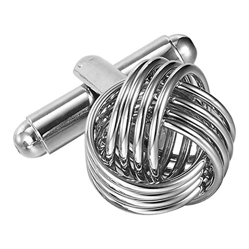 Urban Jewelry Mens Stainless Steel Nautical Knot Cufflinks Sharp Formal | Nautical Cufflinks Stainless Steel Rust Resistant Finish Polished Cufflink Finish Modern Cufflink Design Style - color: Stainless Steel Knot Cufflinks for Men