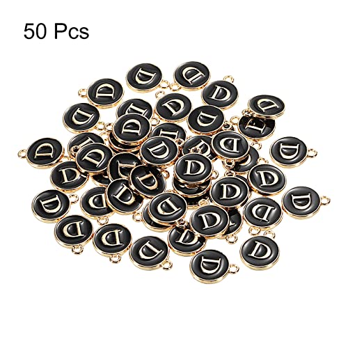 MECCANIXITY Alphabet Letter Charm Double Sided Alphabet Pendant, for Earring Jewelry Making - style: D