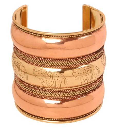 Touchstone Indian Bollywood Handcrafted Slip In Easy To Wear Stylish Wrist Enhancer Designer Broad Jewelry Cuff Bracelet For Women and Men. - style: Broad Convex 2