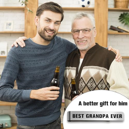 Bicfuiot Father's Day Christmas Birthday Valentines Graduation Gifts for Boyfriend Dad Uncle Grandpa Husband Son,Tie Clips - style: Grandpa