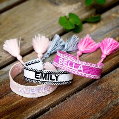 Custom Name Wide Woven Cuff Bracelets for Women Embroidered Woven Bracelet for Her | Boho Bracelets for Women Woven Cuff Bracelet | Personalized Women Bracelet Cuff | Friendship Cuff Bracelets