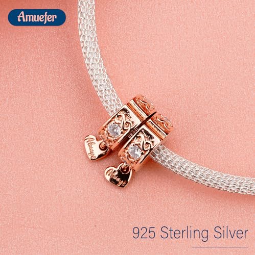 Clip Stopper Spacer Charms for Bracelets Necklaces, Compatible with Pandora,Jewery Making DIY - style: Always Inifinity Pavé Clip 14K Rose Gold Plated