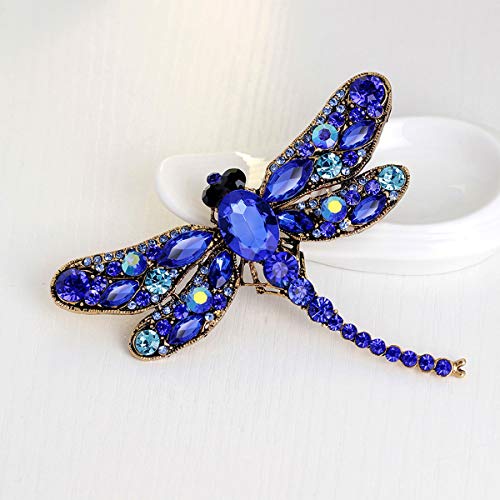 seven wolves Women's Austrian Crystal Brooch Wedding Flower Leaf Bouquet Brooch - color: Blue