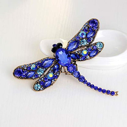 seven wolves Women's Austrian Crystal Brooch Wedding Flower Leaf Bouquet Brooch - color: Blue
