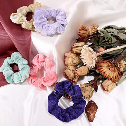 75 Pcs Velvet Hair Scrunchies Hair Bands for Women or Girls | Elastic Soft Ponytail Holder Hair Ties for Birthday, Party, Thanksgiving, Christmas - size: 1 Count (Pack of 75)