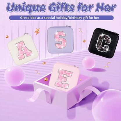 Uygafly Gifts for Teen Girl Trendy Stuff,Birthday Gift for 5 6 7 8 9 10 11 12 13 14 15 Year Old Girls,Cute Travel Jewelry Case Small Box | Lavender,D - color: Lavender, style: D