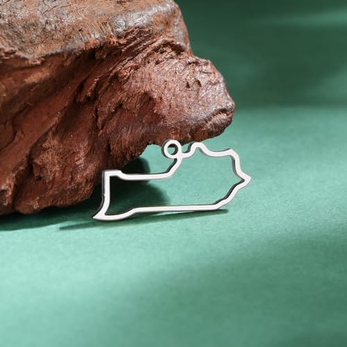 kkjoy 5Pcs Hollow Continents Maps of USA Pendant Charms for Jewelry Making and Crafting, Stainless Steel Mini Charm Craft Supplies Accessories for DIY Bracelet Necklace Earrings - color: Hollow Kentucky Map - Silver
