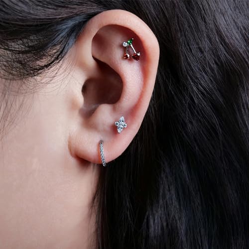 Limerencia F136 Implant Grade Titanium Cubic Zirconia Women Stud Earrings | 20G Hypoallergenic medical grade titanium earrings,G23 Small Dainty Earrings for Women's Sensitive Ears Lobes