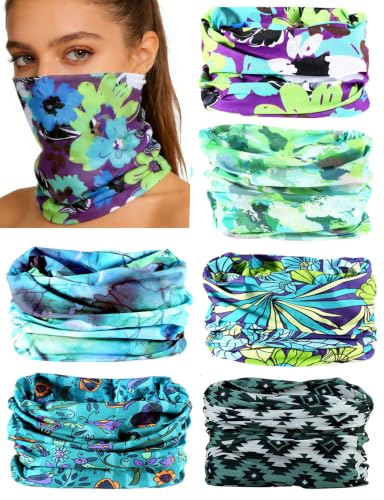 KINGREE KINREE 6PCS Outdoor Magic Scarf, Elastic Headbands, Headscarves, Headwear, Mask - color: Turquoise Series