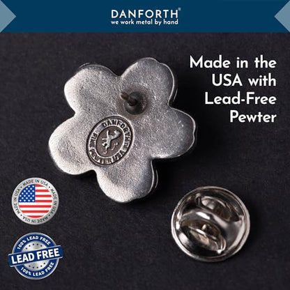 Forget-Me-Not Flower Lapel Pin, Light Blue Wardrobe Accessory, Handcast & Painted in the USA - Pewter Pin for Jackets, Hats, Tops, Measures 7/8"